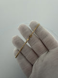 7.5" 14k Yellow Gold Diamond Cut Moon Bead Bracelet 2mm 2.9g