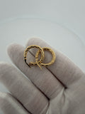 20mm x 3mm 14K Yellow Gold Fancy Hoops 1.8g