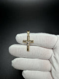 1.25" 14K two-tone gold square cross / crucifix pendant, 1.4g – Ott Family Jewelry (1)