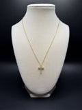 18" Gold over Silver Chain 3/4" .5ctw Lab Diamond Cross 1.9g