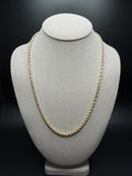 22" 14K Yellow Gold Rope 4mm 7.3g