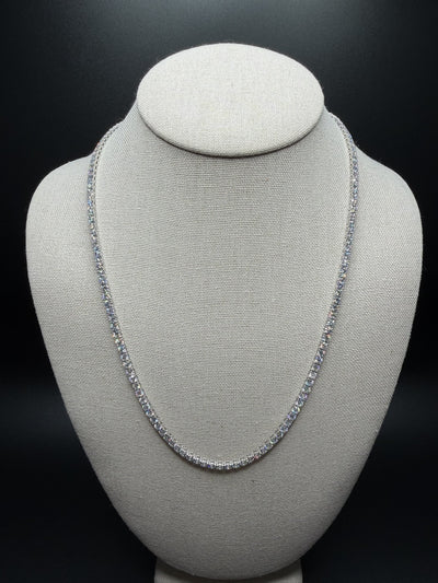 21" Silver 16ctw VS/VVS Lab Diamond Tennis Chain 3.4mm 21.3g