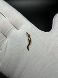 1" 14K Yellow Gold Italian Horn 3.5mm Bail 0.64g