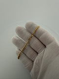 7.5 inch 3mm diamond cut moon bead bracelet in 10K yellow gold, 3.4g - Ott Family Jewelry