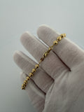 8" 14K Yellow Gold Diamond Cut Moon Bead 5mm 12.9g