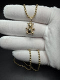 1" 14k Yellow Gold Teddy Bear Pendant 3.5mm Bail 1.41g