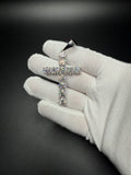 3" Silver 35ctw+ D VVS1 Moissanite 11 Stone Cross 8.4mm x 15mm Bail 16.4g