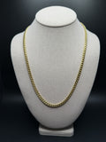 22 inch 5mm semi-solid Cuban link chain in 14K yellow gold, 18.03g - Ott Family Jewelry