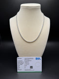 17" 14K Yellow Gold 5.18ctw E-F VS Lab Diamond Tennis EGL Certified – 2mm – 9.70g