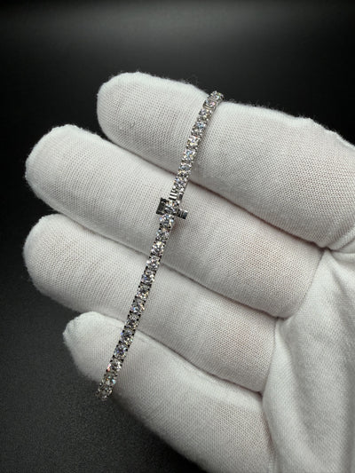 7" 14k White Gold 5ctw+ F VS1 Lab Diamond Tennis Bracelet EGL Certified 6.5g