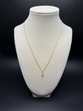 18" Gold over Silver Chain .5ctw Pear Lab Diamond Solitaire 1.5g