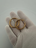 30mm x 3mm 14K Yellow Gold Hoops 3.05g