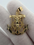 1.5" 14K Yellow Gold Mariner Cross/Crucifix 5.4mm Bail 3.5g
