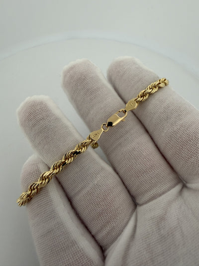 7.5" 14k Yellow Gold Rope 4.5mm 13.45g