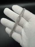 8" Silver Cuban 6ctw VS/VVS Lab Diamonds 8mm 21.3g