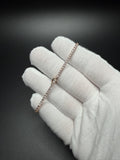 7" 14K Rose Gold 3ctw Lab Diamond Tennis Bracelet 2.3mm 6.05g