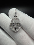 1.25" Silver Heart Lock Pendant 1.2ctw VS/VVS Lab Diamond 7mm Bail 3.7g