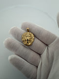 1.25" 14K Yellow Gold Lion Pendant 5.2mm Bail 3.41g