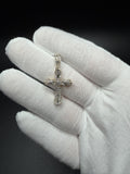 1.25" 10K Yellow Gold 1/2ctw Natural Diamond Cross Pave with Bezel Accents 4mm Bail 3.3g