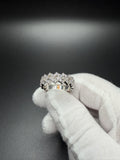 Size 10 Silver 1.5ctw VS/VVS Lab Diamond Cuban Ring 8.5mm 6.0g