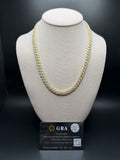 8mm Moissanite Cuban Chain, 12.6ctw D VVS1, GRA Certified, Gold Over 925 Silver, 20" (59.1g)