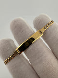 6" 14k Yellow Gold Diamond Cut Curb Baby ID Bracelet 3mm 3.6g