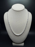 4mm solid 925 sterling silver Byzantine chain — single chain on bust, front view — Ott Family Jewelry