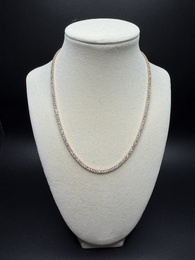 17" 14k Yellow Gold 10.01ctw E-F VS Lab Diamond Tennis Chain EGL Certified 2.8mm 14.48g