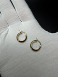 15mm 14K Yellow Gold Knife Edge Hoops 1.2g