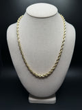 10K 6mm Handmade Solid Rope Chain
