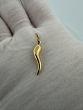 1.25" 14K Yellow Gold Italian Horn 4.6mm Bail 0.8g
