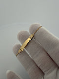 6 inch 1.5mm tri-color Valentino baby ID bracelet in 14K gold, 2.4g - Ott Family Jewelry