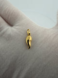 3/4" 14K Yellow Gold Italian Horn 3.5mm Bail 1.0g