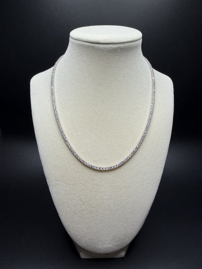 17" 14k White Gold 9.97ctw E-F VS Lab Diamond Tennis Chain EGL Certified 2.8mm 14.81g