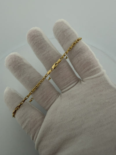 9" 14k Yellow Gold Herme$ Link 2.5mm 6.3g