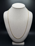 24" 14K Yellow Gold Diamond Cut Moon Bead 2mm 7.2g