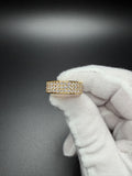 Size 10 Gold over Silver 2ctw VS/VVS 3 Row Lab Diamond Ring 6.2g