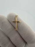 1.25" 14K Yellow Gold Round Cross 2mm Bail .93g