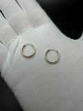15mm 14K Yellow Gold Flat Edge Huggies 2.2g