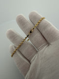 8" 10K Yellow Gold Rope Bracelet 3mm 5.7g