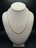 20" 14K Yellow Gold Rope Chain 3mm 15.52g