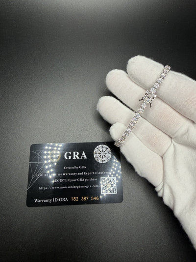 7" 4mm silver moissanite tennis bracelet, 12.33ctw D VVS1, 11.5g – Ott Family Jewelry (1)