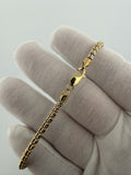 8" 14K Yellow Gold Ice Chain Bracelet 3.5mm 7.06g