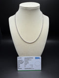 17" 14K White Gold 5.21ctw E-F VS Lab Diamond Tennis EGL Certified – 2mm – 9.68g