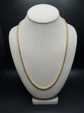 24" 14k Yellow Gold Dia Cut Moon Bead Chain 3.5mm 23.7g