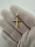 1.25" 14K Yellow Gold Round Cross 4.6mm Bail 1.04g