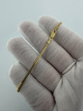 10" 14k Yellow Gold Cuban Anklet 2mm 3.92g