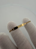 5 inch 2.5mm diamond cut curb baby ID bracelet in 14K yellow gold, 1.83g, view 2 - Ott Family Jewelry