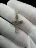 1.25" 10K Yellow Gold 1/2ctw Natural Diamond Cross Pave with Bezel Accents 4mm Bail 3.3g