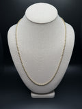 24" 14k Yellow Gold Dia Cut Moon Bead Chain 3mm 15.63g